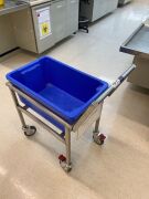 2 x Stainless Steel Trolleys, each with PVC Tubs - 2