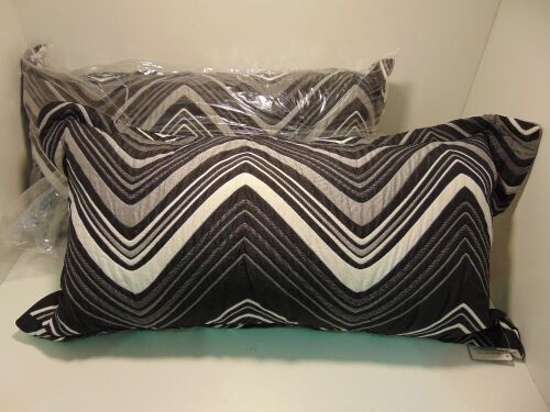 2 x Private Collection by Davinci Sinatra White and Black long Cushions