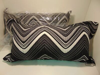 2 x Private Collection by Davinci Sinatra White and Black long Cushions