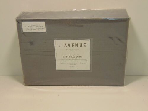 Queen Bed Size L'Avenue 300 Thread Count Charcoal Sheet Set