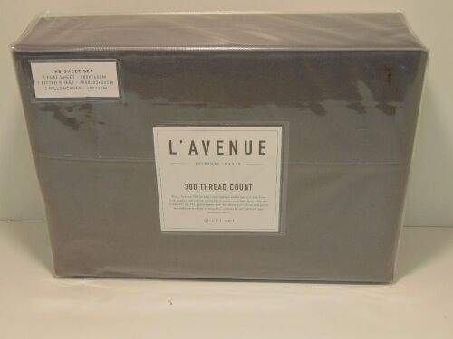King Bed Sheet Set L'Avenue Everyday Luxury 300 Thread Count Charcoal