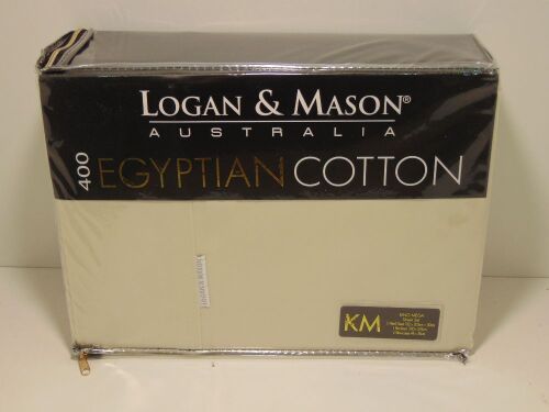 Logan & Mason 400 Egyptian Cotton Mega King Vanilla Sheet Set