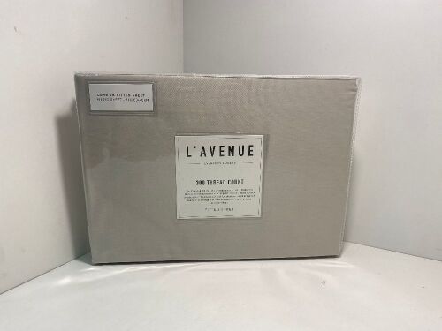 L'Avenue Everyday Luxury 300 Thread Count LSGT Fitted Sheet Stone