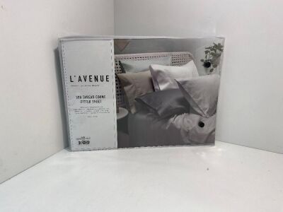 L'Avenue Everyday Luxury 300 Thread Count LSGT Fitted Sheet Silver