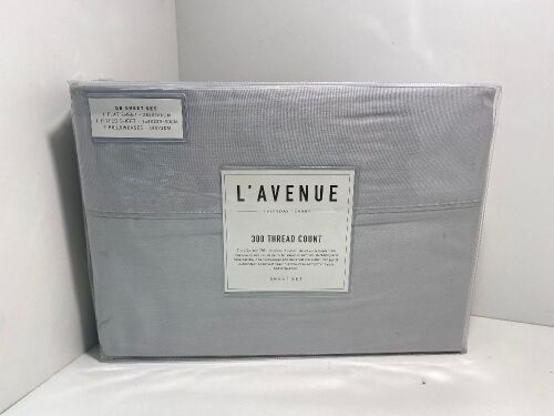 Queen Sheet Set Silver L'Avenue Everyday Luxury 300 Thread Count