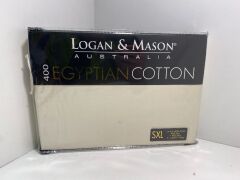 Single Extra Long Fited Sheet Vanilla Logan & Mason Australia 400 Egyptian Cotton