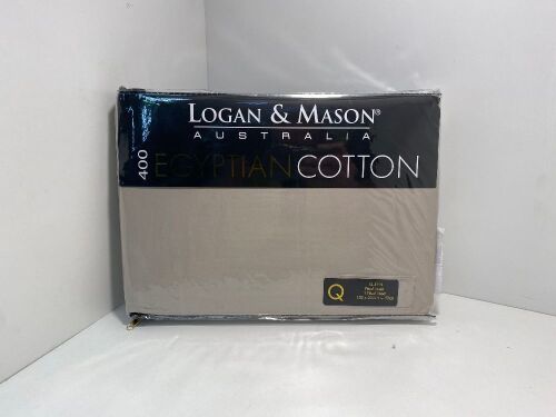 Queen Fitten Sheet Platinum Logan & Mason Australia 400 Egyptian Cotton
