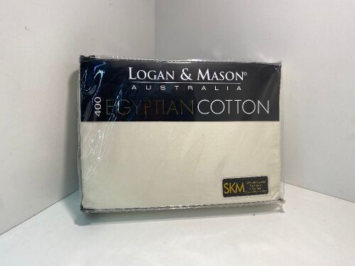 Super King Mega Fitten Sheet Platinum Logan & Mason Australia 400 Egyptian Cotton