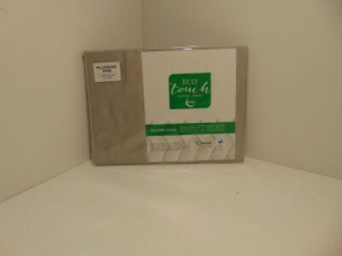 Eco Touch Tencel Linen Two Silver Pillow Cases