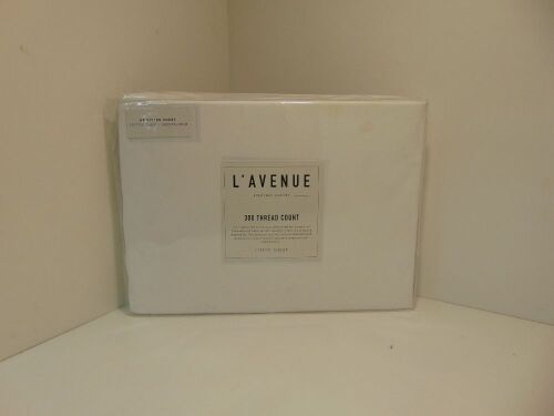 KB Fitted Sheet Set White L'Avenue Everyday Luxury 300 Thread Count