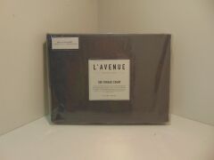 KB Fitted Sheet Set Charcoal L'Avenue Everyday Luxury 300 Thread Count