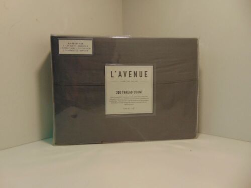 QB Fitted Sheet Charcoal Set L'Avenue Everyday Luxury 300 Thread Count