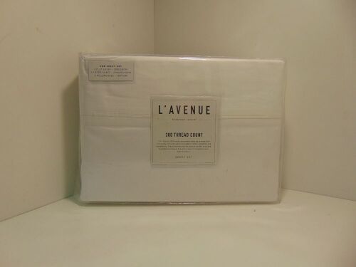 SKB Fitted Sheet Set White L'Avenue Everyday Luxury 300 Thread Count