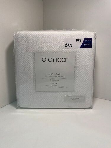 Bianca Norwood Cotton Blanket 320GSM Queen/King Bed 250 x 240