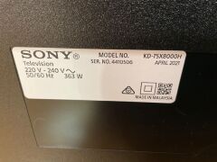 Sony Bravia 75" X80K 4K HDR LED TV KD-75X8000H With mobile Stand (standard legs not included) - 39