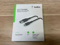 11 x Belkin BoostUp Charger Micro-USB to USB-A Cable 1m (Black) CAB005BT1MBK - 2