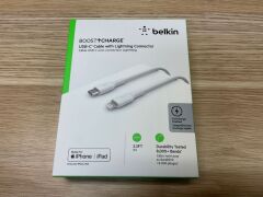 6 x Belkin BoostUp Charge USB-C to Lightning Cable 1m (White) CAA003bt1MWH - 3