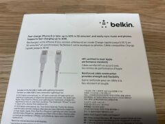 6 x Belkin BoostUp Charge USB-C to Lightning Cable 1m (White) CAA003bt1MWH - 7