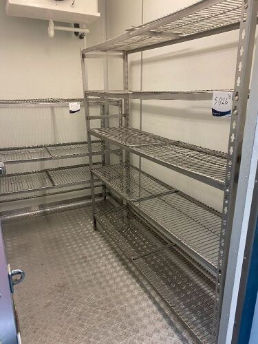 Quantity of 2 Bays of Stainless Steel Coolroom Shelving