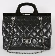Chanel Rigid Black Quilted Leather Flap Bag