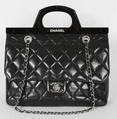 Chanel Rigid Black Quilted Leather Flap Bag