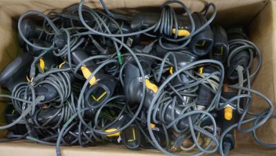 Box of approx 30 Symbol corded RF scanners