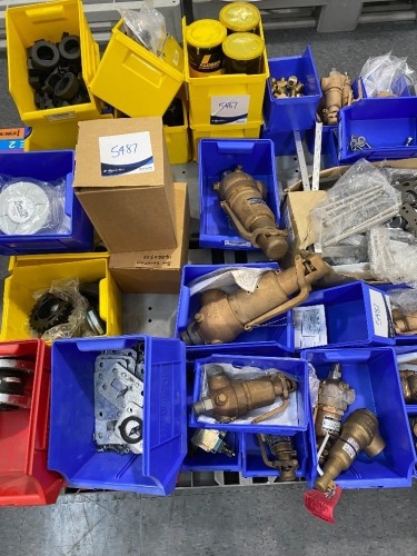 Pallet of Assorted ME Made Brass Steam Valves & More