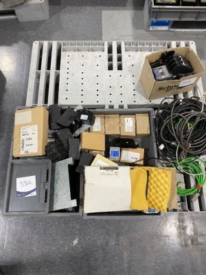 2 x Pallets of Steam Fittings, Switches, Crompton Relay Outputs, STM 15102 Optical Frame Sensor