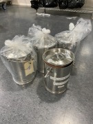 Quantity of 4 x Stainless Steel Containers