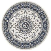 Palace 22 White Blue 150x150cm Round Rug