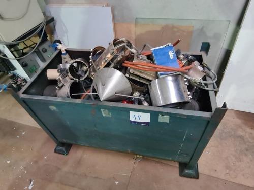 Steel Bin with Spare Parts for Inspection Moulders, Power Points, Heater Units etc