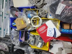 Pallet of assorted stainless steel braid, electrical connectors, cables, power modules, SIK safety parts - 4