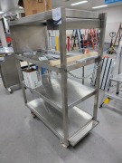 3 Tier Stainless Steel Trolley 1130Wx600Dx1560H mm with 4 wheels - 2