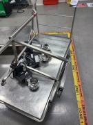 Stainless Trolley 1400x700x300H mm with Keystone 2x F257 PNEUMATIC ACTUATORS, 2x Keystone F97U ACTUATORS