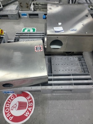 Pallet containing a 3x Stainless Steel Electrical Control Enclosure Approx 500 x 700mm