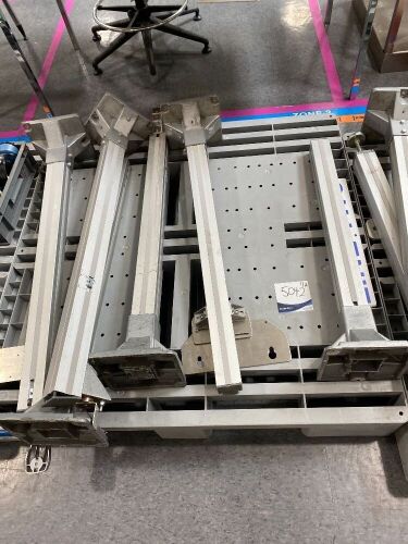 Quantity of 2 x Pallets containing Flexlink Conveyor Legs, & a section of Curved Conveyor, approx 2000mm L