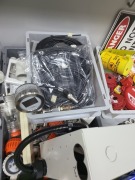 3x Pallet of various cables, connectors, drill bits, hand tools, fuses, plugs & more - 12