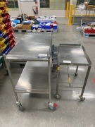 Quantity of 2 x Stainless Steel Trolleys - 2