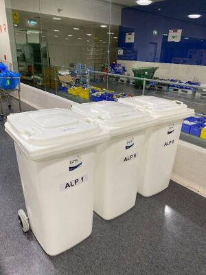 Quantity of 3 Sulo Wheelie Bins