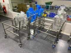 Quantity of 5 Stainless Steel Tub Trolleys