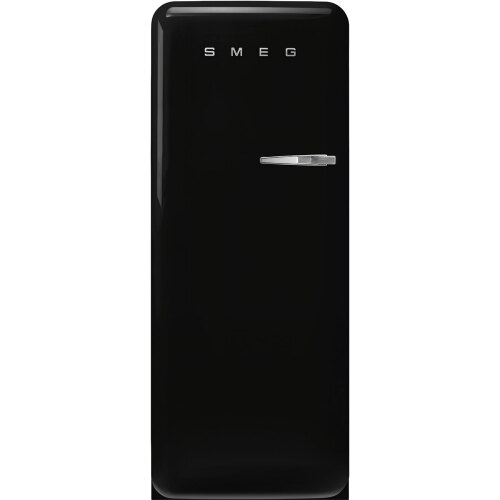 Smeg 270L 50's Style Retro Left Hinge Single Door Fridge - Black FAB28LBL5AU