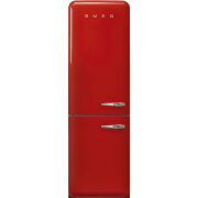 Smeg 331L 50's Style Retro Left Hinge Bottom Mount Fridge Red FAB32LRD5AU