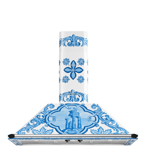 Smeg Divina Cucina Dolce & Gabbana 90cm Chimney Hood Majolica KT90DGM