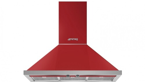 Smeg 90cm Portofino Wallmount Rangehood - Coral Red KPFA9RD