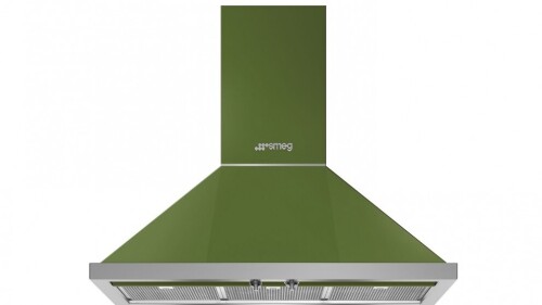 Smeg 90cm Portofino Wallmount Rangehood - Olive Green KPFA9OG