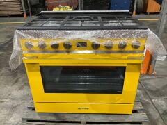 Smeg 900mm Portofino Pyrolytic Freestanding Cooker with Gas Cooktop - Sunshine Yellow CPF9GPYWA - 2