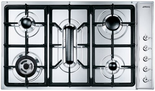 Smeg 86cm Stainless Steel Gas Cooktop with Wok (CIR93AXS3)