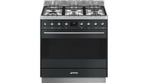 Smeg 900mm Dual Fuel Pyrolytic Freestanding Cooker - Matte Black CSP9GMMNA-1