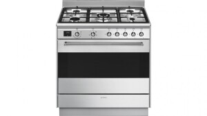 Smeg 900mm Dual Fuel Freestanding Cooker - Stainless Steel FS9606XS-1