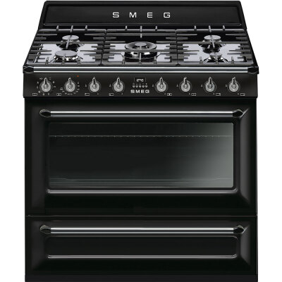 Smeg 90cm Victoria Aesthetic Freestanding Dual Fuel Oven/Stove TRA90BL9